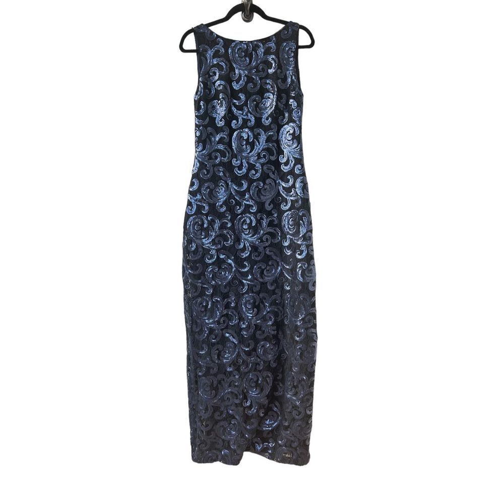Dress The Population Sequin Bodycon Dress Womens Midnight Blue Size Large